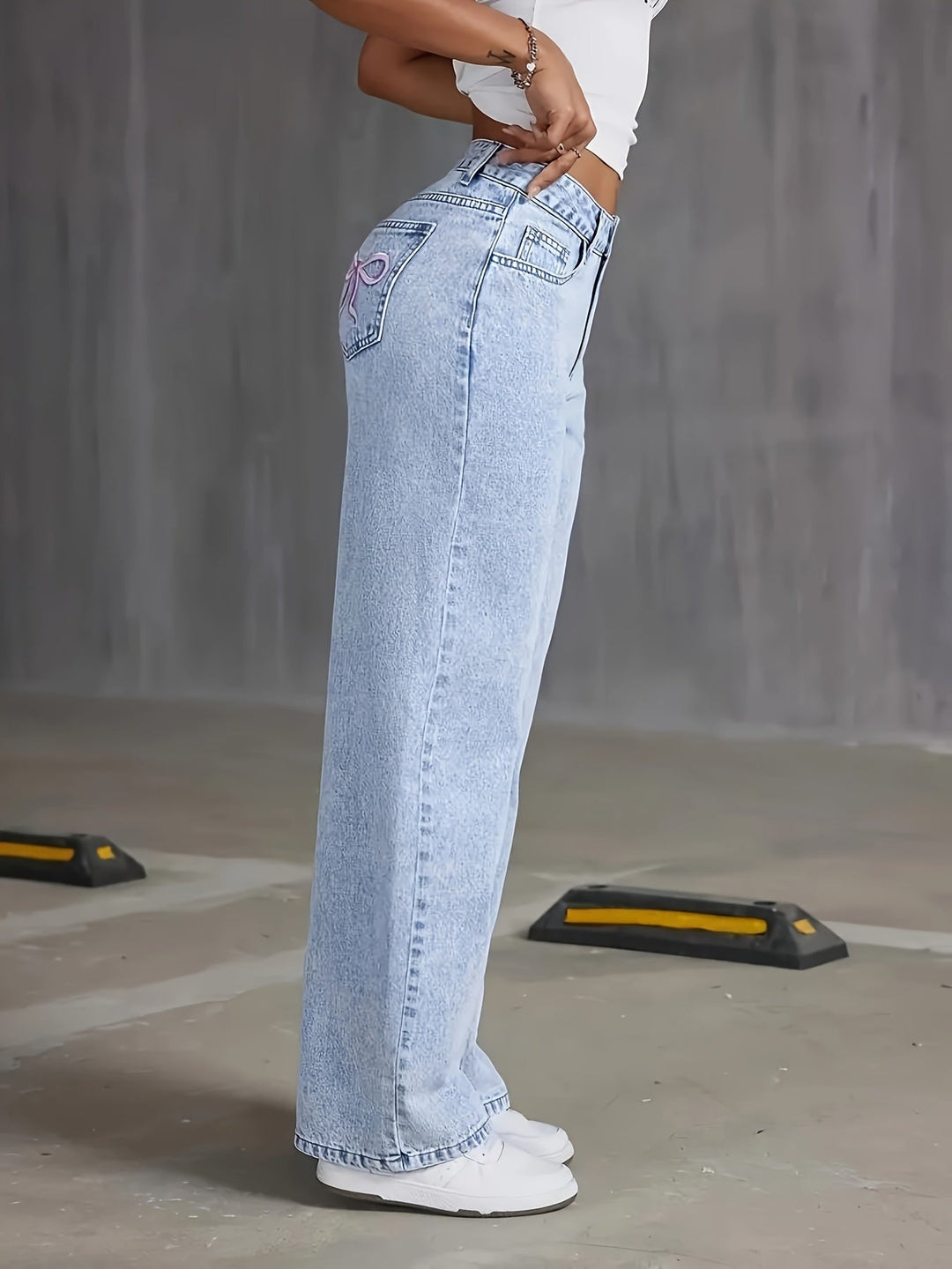 Embroidered Wide-Leg Pants for Women